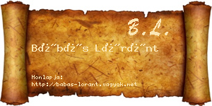 Bábás Lóránt névjegykártya