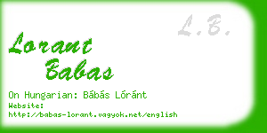 lorant babas business card